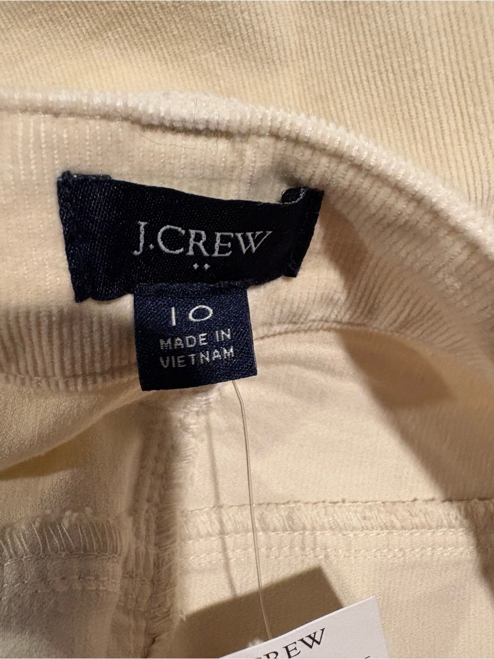 J.CREW Beige Corduroy Mini Skirt Size 10 Stretch Button Closure - Picture 5 of 8